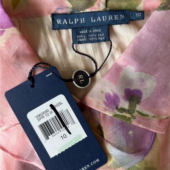 Ralph Lauren Silk Floral Sleeveless Blouse – Pink – Size 10 – NWT - Picture 4 of 4